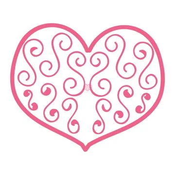Heart with an openwork pattern. Open illustration on white background. Stock Illustration