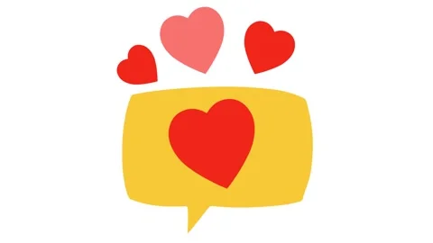 Heart or Love with Speech Bubble Animation 4k video Happy Valentine's Day Icon Stock Footage 274630741
