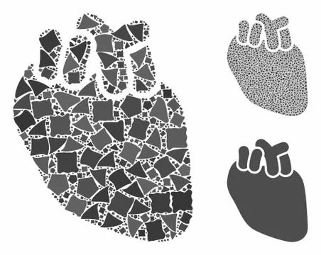 Heart organ Composition Icon of Bumpy Elements Stock Illustration
