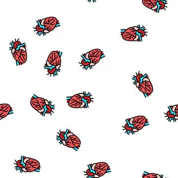 Heart organ vector seamless pattern イラスト素材