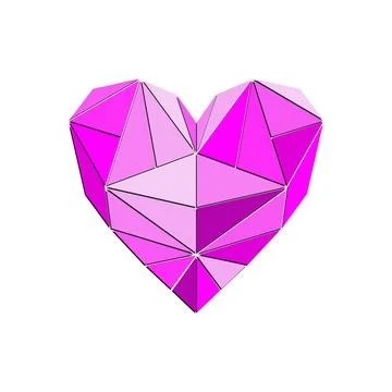Heart origami geometry vector illustration Stock Illustration