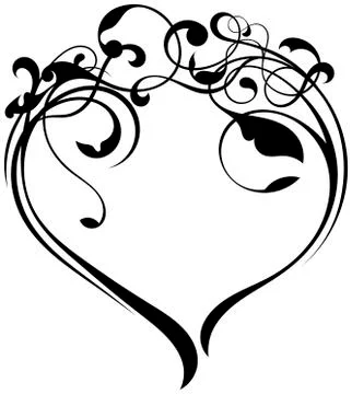 Heart ornament shape on white Stock Illustration