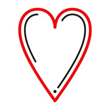 Heart outline extends vertically for posters and packaging Stock Illustration