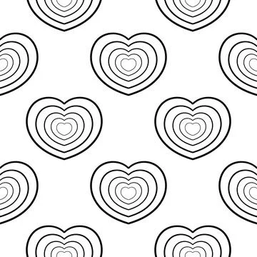 Heart outline seamless pattern Stock Illustration