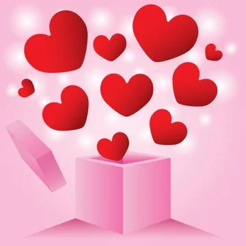 Heart from outside love box Stock Illustration