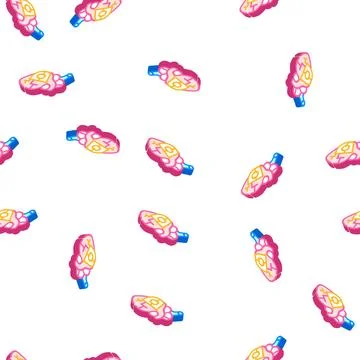 Heart pacemaker isometric icon seamless pattern sign Stock Illustration