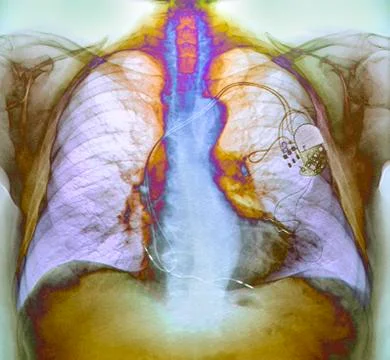 Heart pacemaker, x-ray 스톡 사진