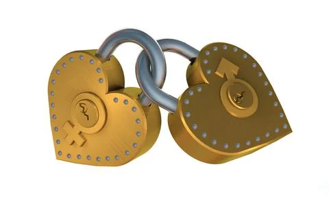 Heart padlock Stock Illustration