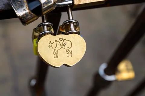 Heart padlock Stock Photos