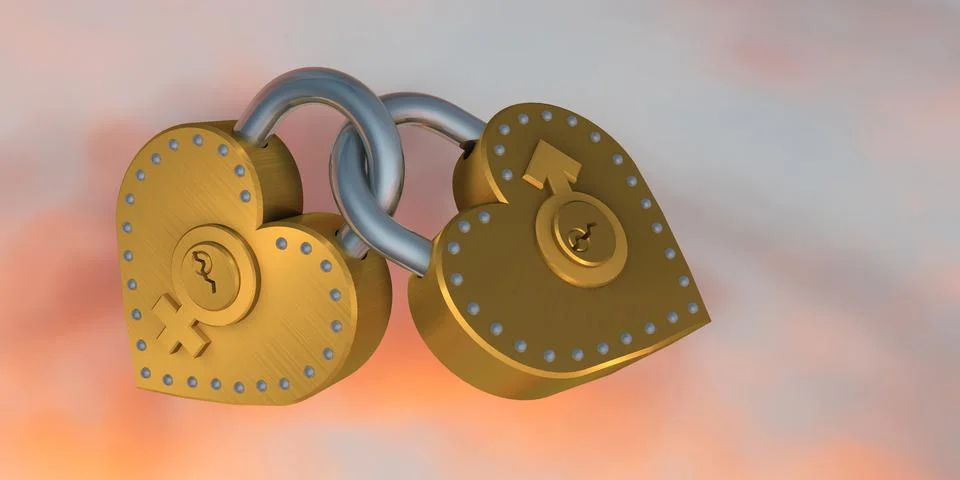 Heart padlocks Stock Illustration