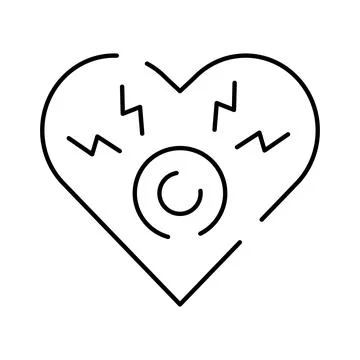 Heart pain causing chest ache and illness concept Stock Illustration