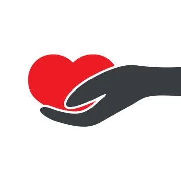Heart on the palm. Stock Illustration