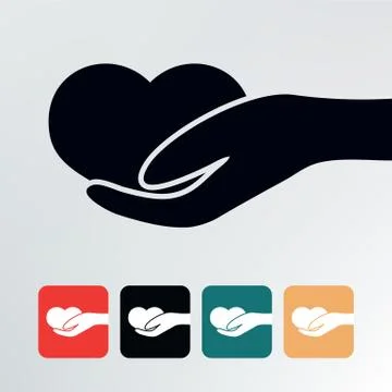 Heart on the palm. Stock Illustration