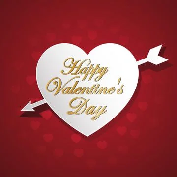 Heart paper with arrow on red background イラスト素材