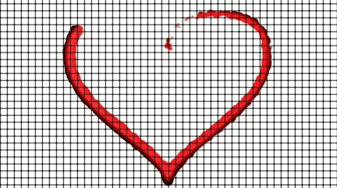 Heart on paper - digital animation Stock-Footage 100733