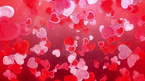 Heart Paper Shapes Falling Background 库存影片 348021395