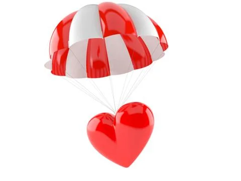 Heart with parachute Stock Illustration