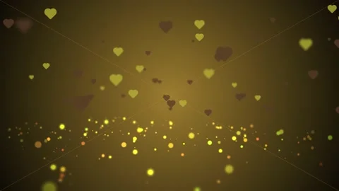 Heart Particble-yellow empty Stock Footage 146779392