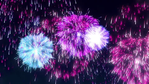 Heart particle fire works effect animation Stock Footage 149632933