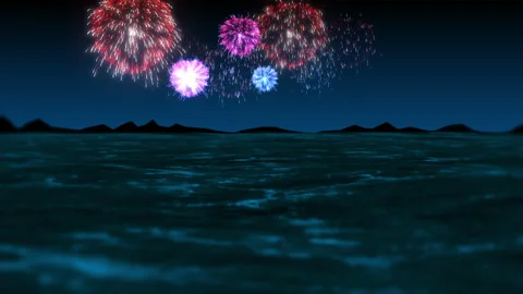 Heart particle fire works effect animation Vídeo Stock 149632943