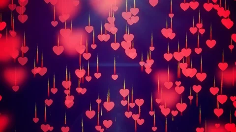 Heart Particles falling down Stock Footage 166829708