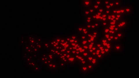 Heart Particles Moving in Upward Direction. Heart Background. Valentines. 4K Stock Footage 280102848
