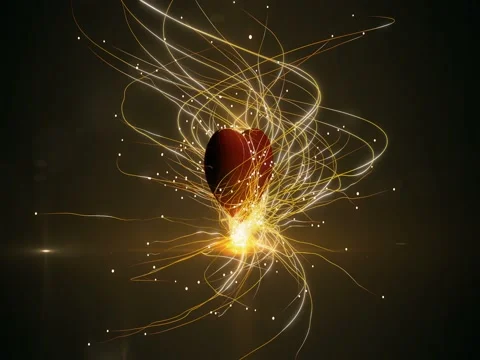 Heart Particles Organic Lines Stock Footage 73961760