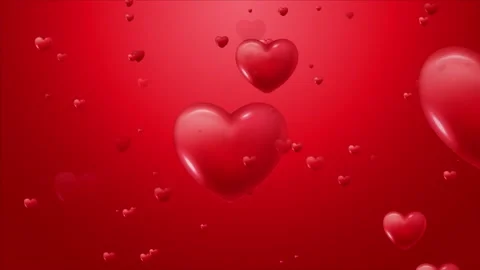 Heart particles on red background Stock Footage 170025841