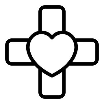Heart patch icon outline vector. Broken heart 스톡 일러스트