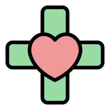 Heart patch icon vector flat 스톡 일러스트