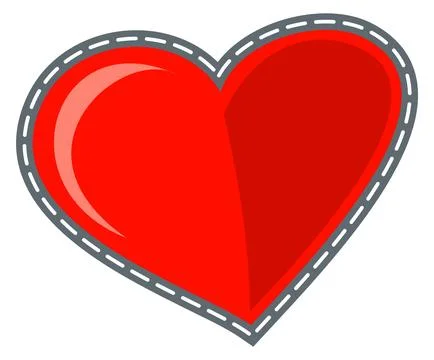 Heart patch. Love sticker. Textile romantic label Stock Illustration