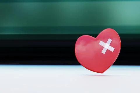 Heart with a patch. Template. Mockup Stock Photos