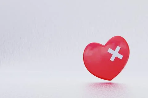 Heart with a patch. Template. Mockup Stock Photos