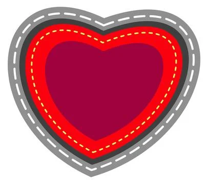 Heart patch. Textile love sticker. Romantic sign Stock Illustration