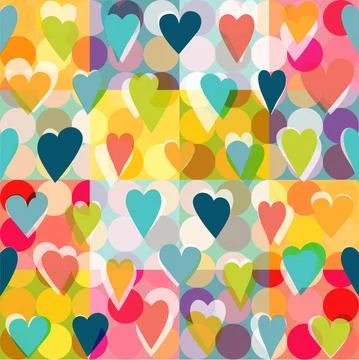 Heart pattern, background. Color design vector. Stock Illustration