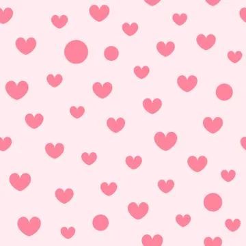 Heart pattern with circles. Seamless vector background Illustrazione stock