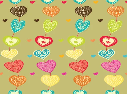 Heart pattern design with seamless leaning style Illustrazione stock