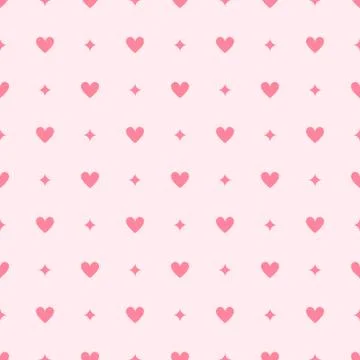 Heart pattern with diamonds. Seamless vector background Stock Illustration