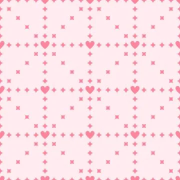 Heart pattern with diamonds. Seamless vector background Stock Illustration