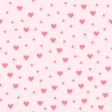 Heart pattern with diamonds. Seamless vector background Stock Illustration