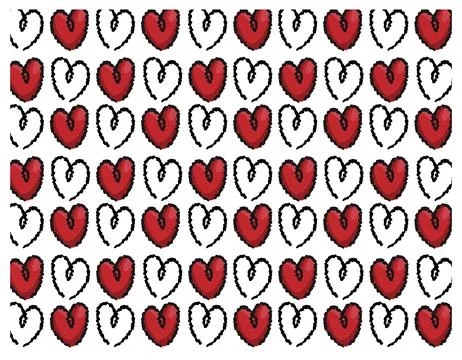 Heart pattern drawn with a brush, design for textile and packaging, love Stock-Illustration