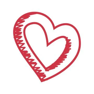 Heart Pattern Hand Drawn Heart Sketch Isolated On A White Background. Vector Stock Illustration