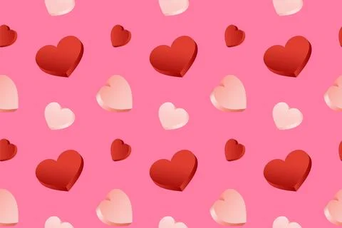Heart pattern, love background, valentine day backdrop. Wedding confetti, fal Stock Illustration