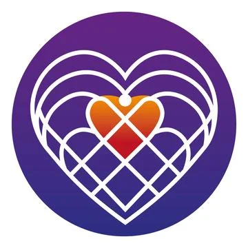 Heart Pattern Love Care Logo Design Charity Vector Template Icon Stock Illustration