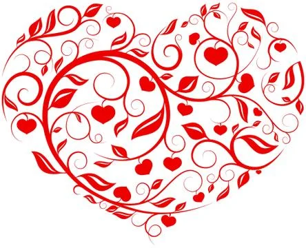 Heart pattern - love, valentine, pattern series vector with interesting ornam Stock Illustration