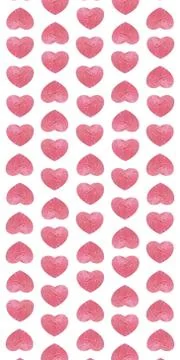 Heart pattern with pink texture on a white background. Stock Photos
