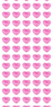 Heart pattern with pink texture on a white background. Stock Photos
