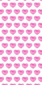 Heart pattern with pink texture on a white background. Stock Photos