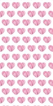 Heart pattern with pink texture on a white background. Stock Photos