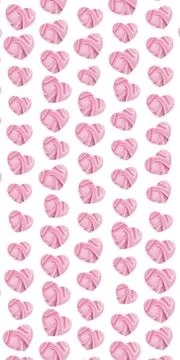 Heart pattern with pink texture on a white background. Stock Photos